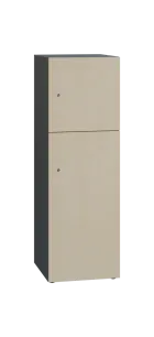 DOMINIT 32 úložná skříň 2-boxová, 1367x450x400 mm, korpus antracit, dvířka bříza světlá